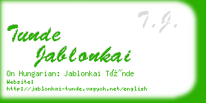 tunde jablonkai business card